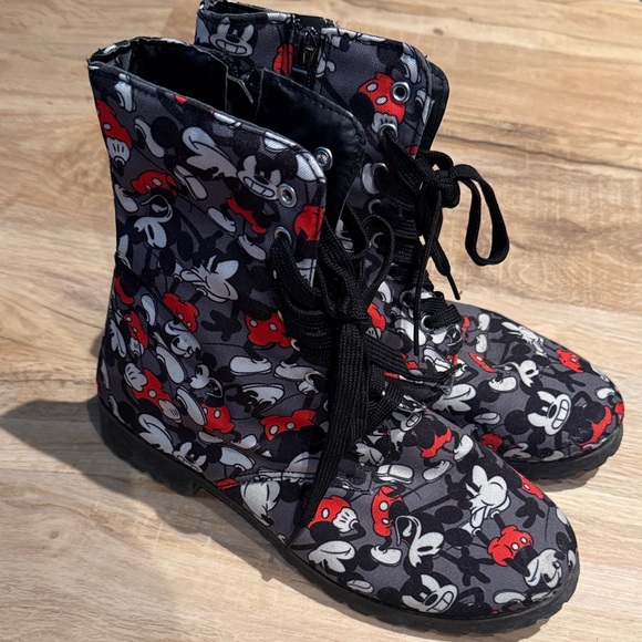 Disney Shoes - Disney Women’s Black and Red Lace Up Boots